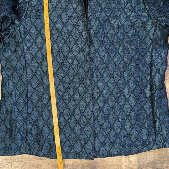 VINTAGE LAURA ASHLEY Formal Navy Textured Jacket. Size L - Picture 5 of 9